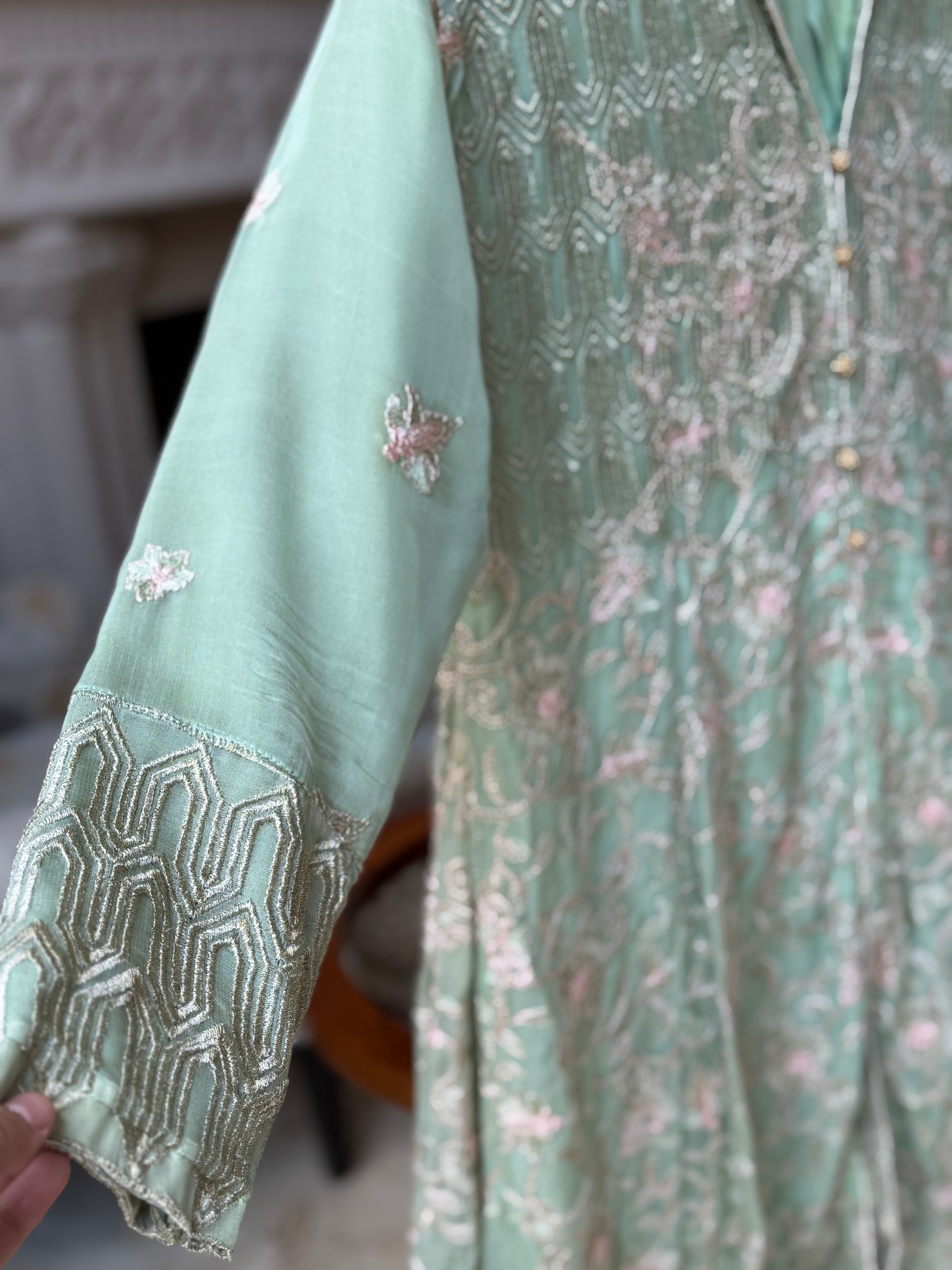 Mint 3-Piece Party Wear