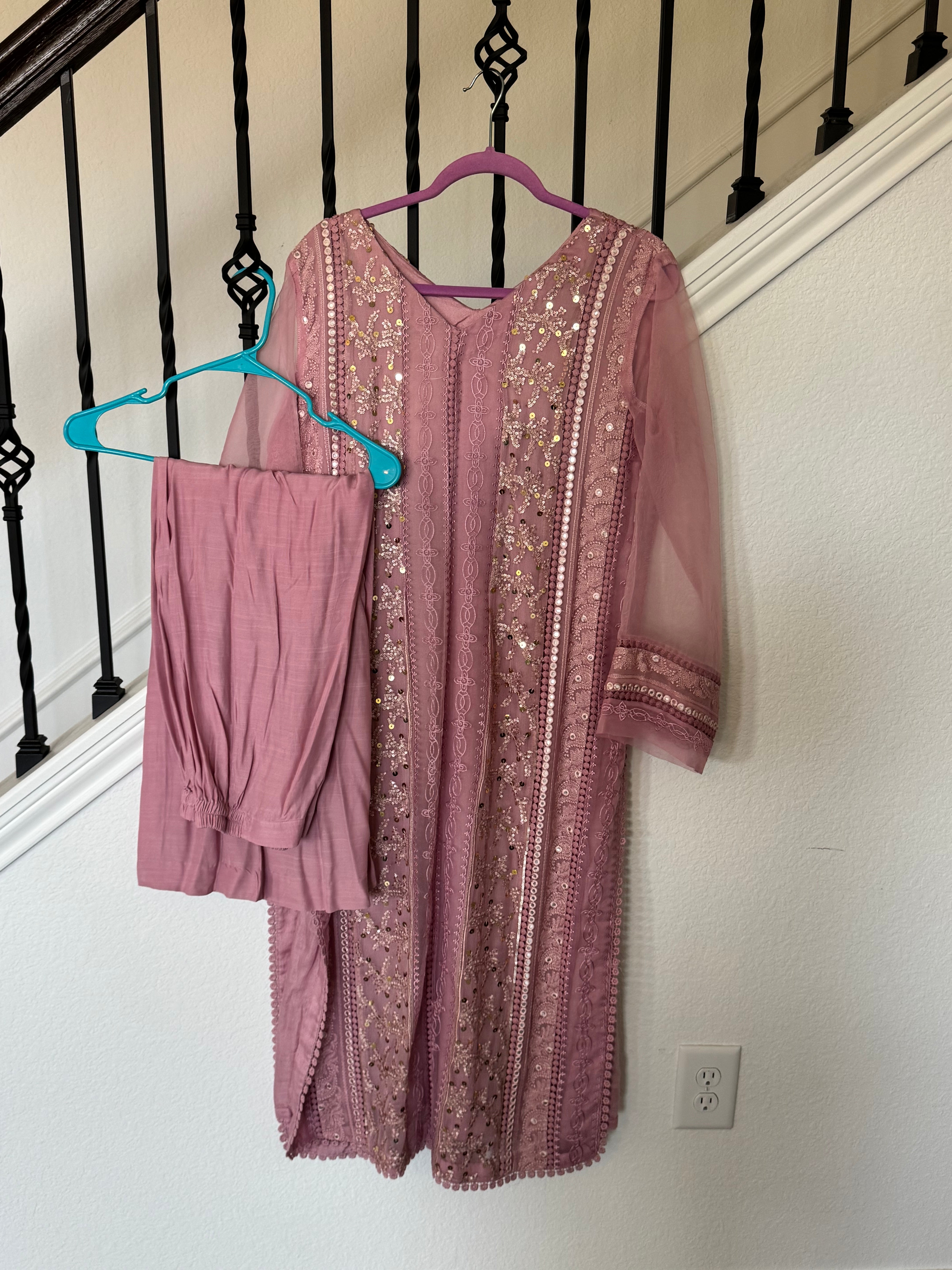 Pink 2-Piece Party Wear