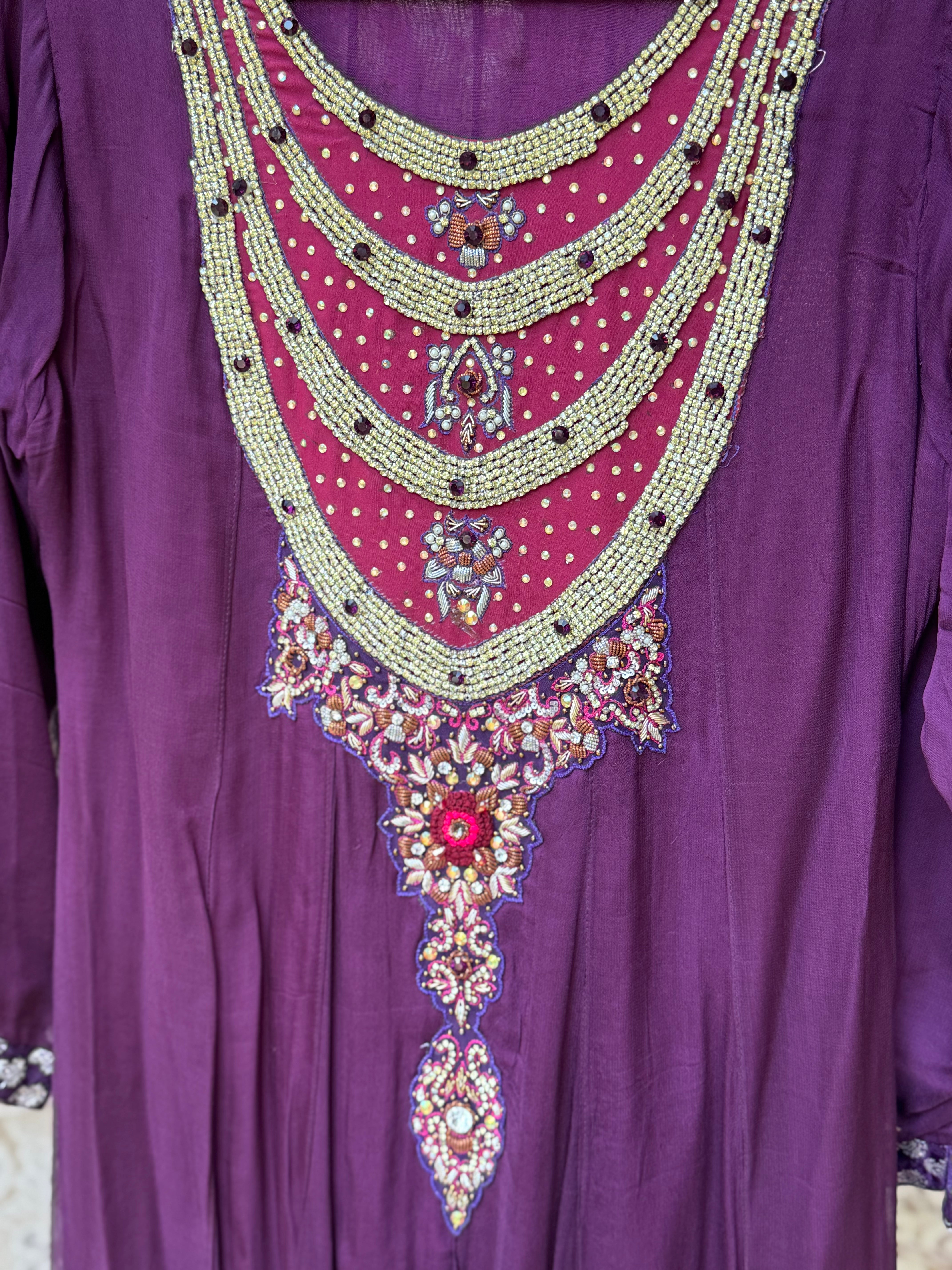 Purple 2-Piece Party Wear