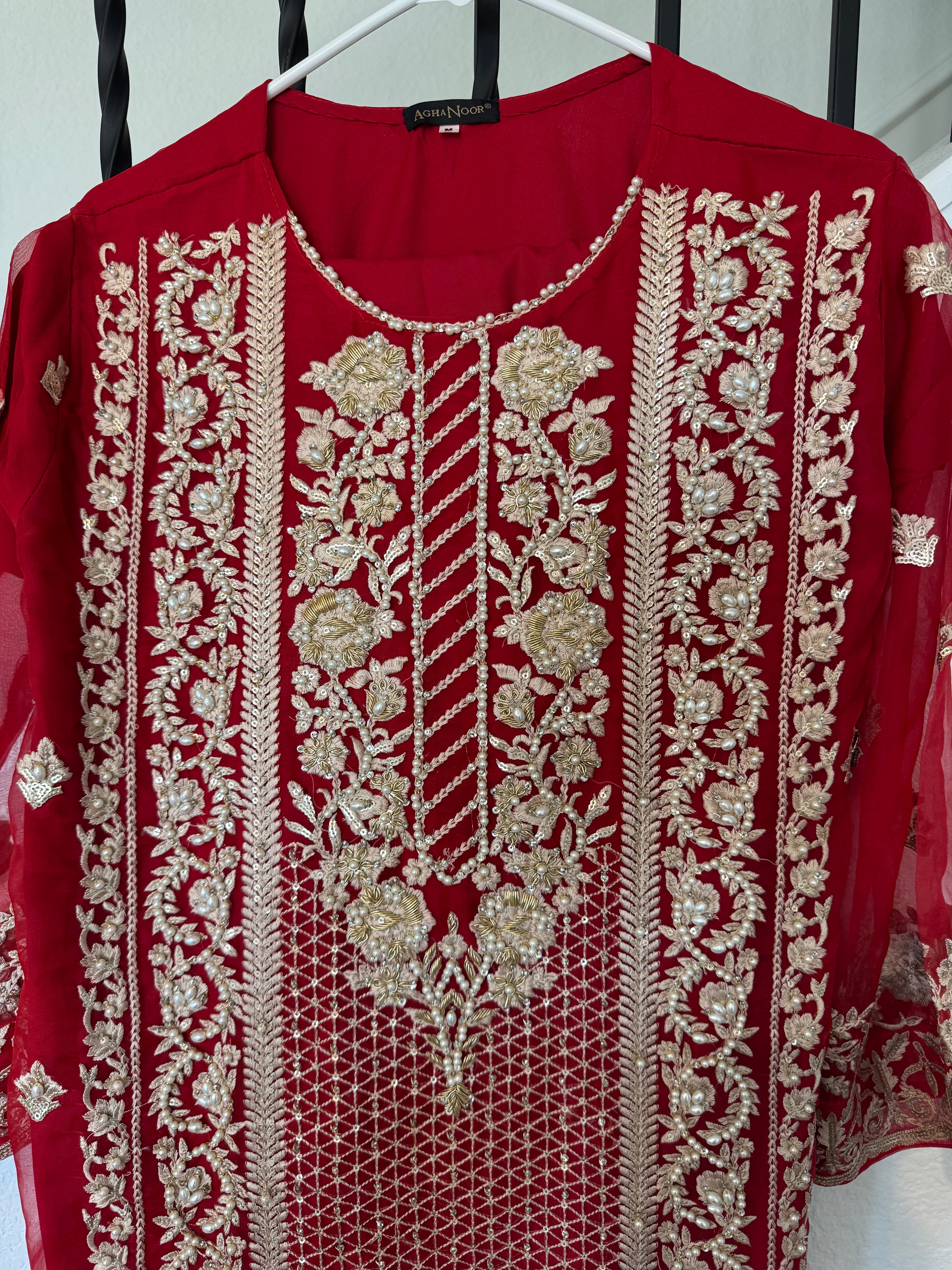 Red 3-Piece Party Wear