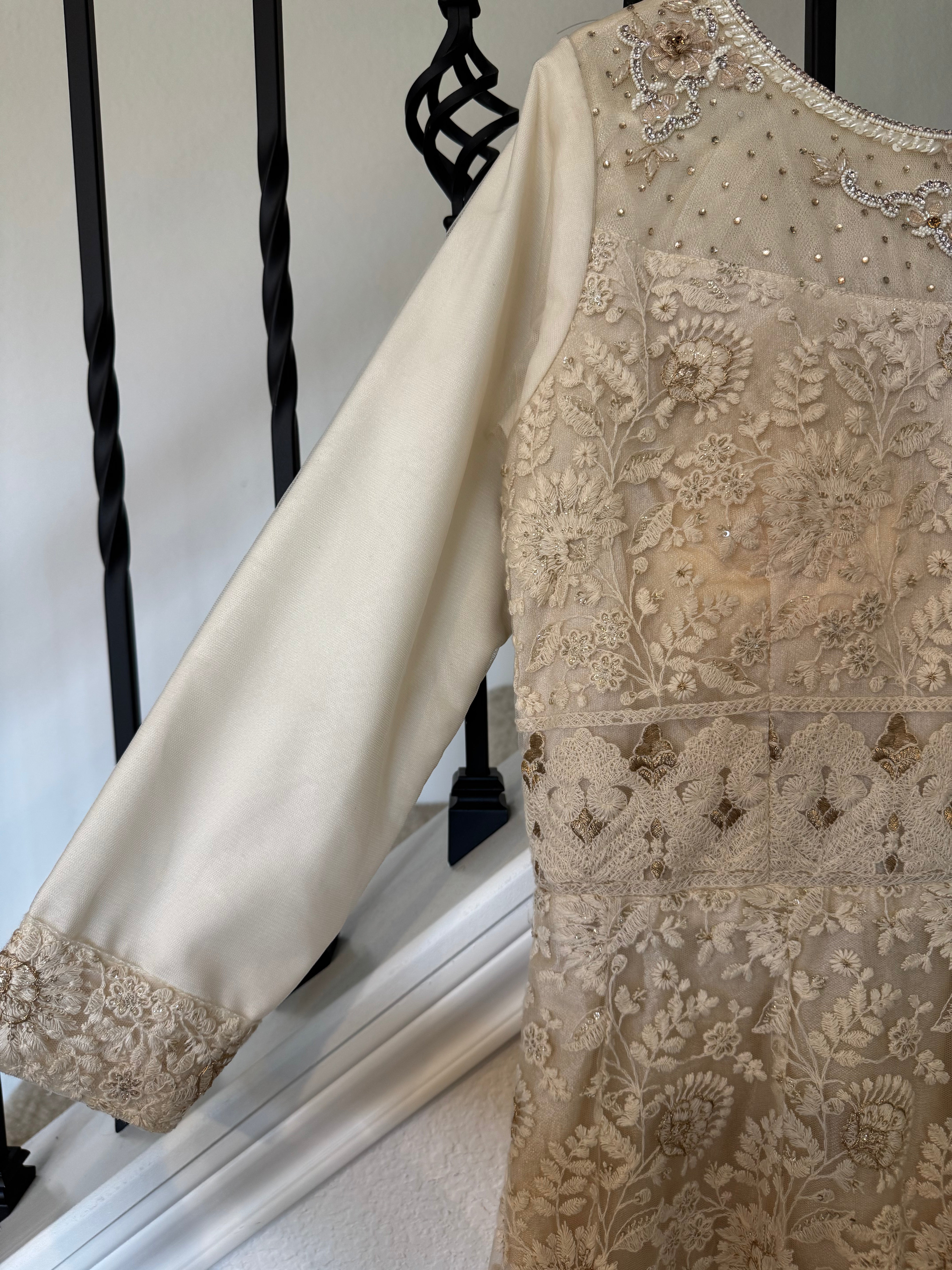 White Chudidar Gown