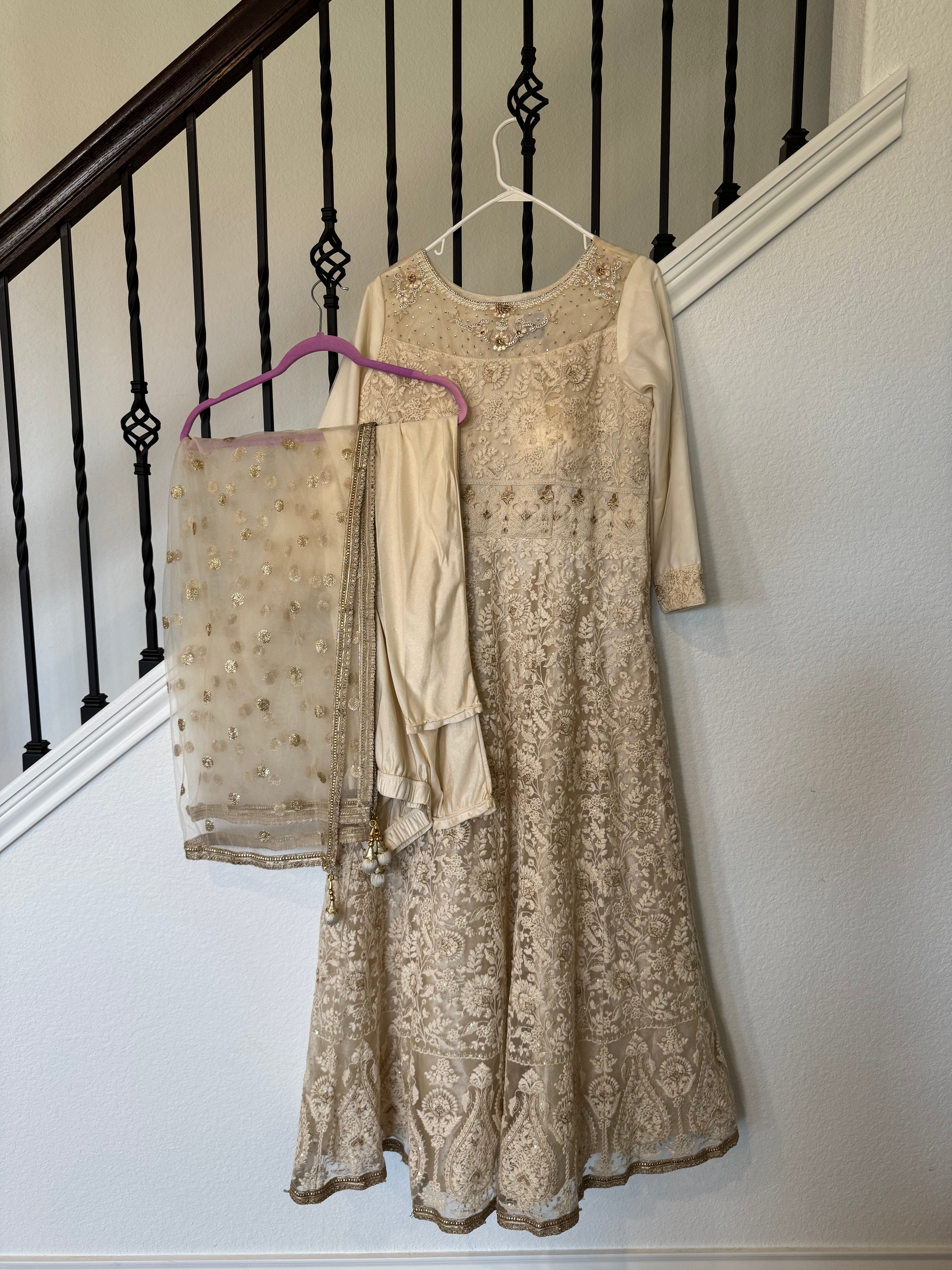 White Chudidar Gown
